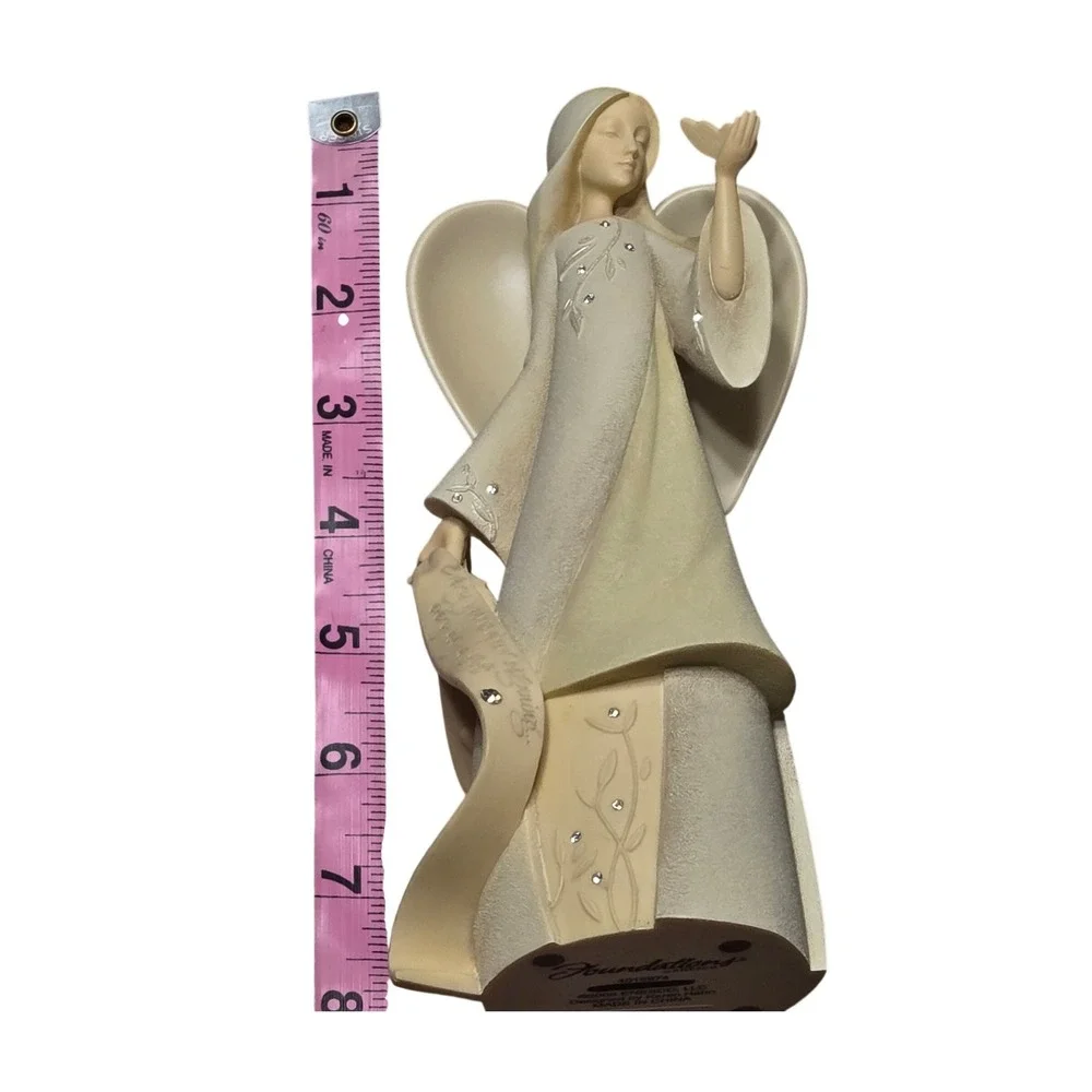 Enesco Foundations Angel Figurine Rhinestone Accent Beige Resin‎ 2009